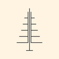 abstract minimalistic Christmas tree on beige background