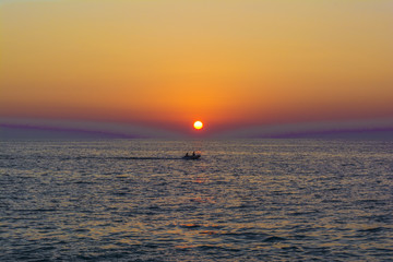 Sunset over Mylos beach - Lefkada island, Greece