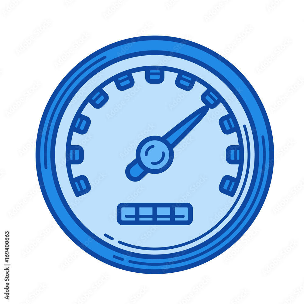 Poster speed limit vector line icon isolated on white background. speed limit line icon for infographic, we