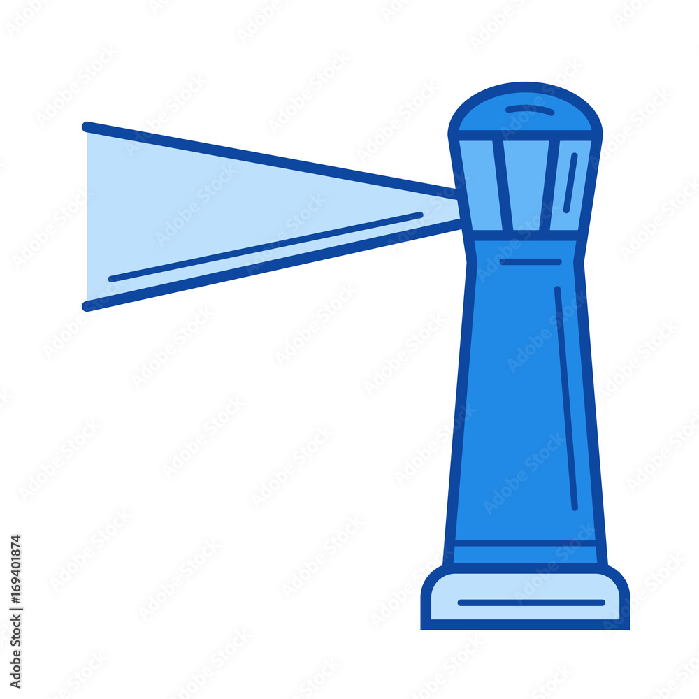 Poster lighthouse vector line icon isolated on white background. lighthouse line icon for infographic, webs