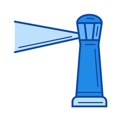 Lighthouse vector line icon isolated on white background. Lighthouse line icon for infographic, website or app. Blue icon designed on a grid system.