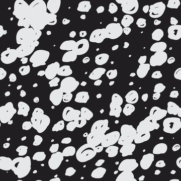 Irregularly placed dots seamless vector pattern. Hand drawn speckles, chaotic spots fashionable texture. Background for print, textile, fabric, wallpaper, card, poster, home decor, packaging, wrapping