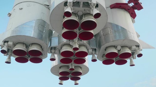 Bootom view of carrier rocket nozzles