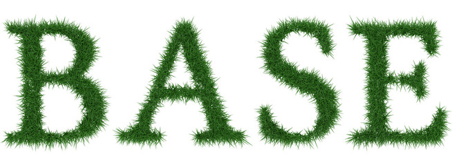 Base - 3D rendering fresh Grass letters isolated on whhite background.