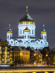 Fototapeta na wymiar view of the Christ the Savior Cathedral in Moscow