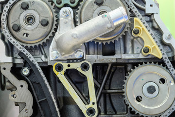 Car valve train close up