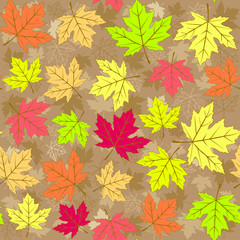 Fototapeta na wymiar Seamless pattern with maple leaves. Useful in design.