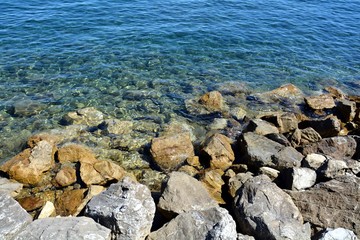 Fototapeta na wymiar Romantic landscape, rocks and Tyrrhenian Sea, Elba Island, Livorno, Italy