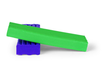 Single plasticine ball isolated over the white background