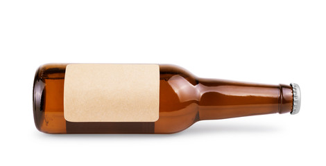 bottle of beer on white background