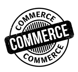 Commerce rubber stamp. Grunge design with dust scratches. Effects can be easily removed for a clean, crisp look. Color is easily changed.