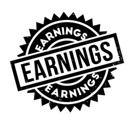 Earnings rubber stamp. Grunge design with dust scratches. Effects can be easily removed for a clean, crisp look. Color is easily changed.