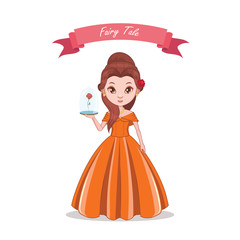 Illustration of a beauty with rose