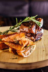 tasty steak with sauce