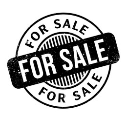 For Sale rubber stamp. Grunge design with dust scratches. Effects can be easily removed for a clean, crisp look. Color is easily changed.