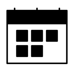 Calendar silhouette icon. Vector symbol.