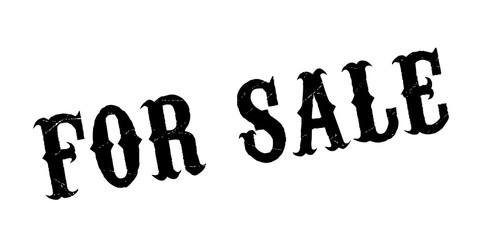 For Sale rubber stamp. Grunge design with dust scratches. Effects can be easily removed for a clean, crisp look. Color is easily changed.