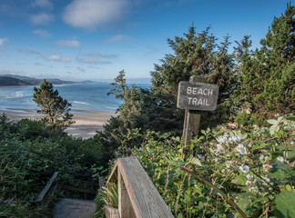Beach Trail Sign and Flight of Stairs