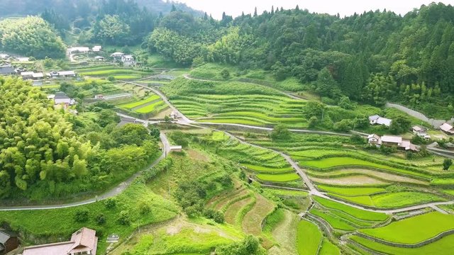 棚田で空撮