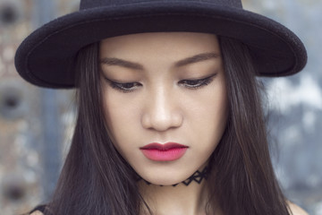 Fashion portrait of young beautiful woman.