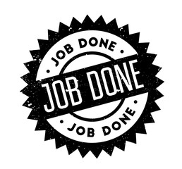 Job Done rubber stamp. Grunge design with dust scratches. Effects can be easily removed for a clean, crisp look. Color is easily changed.