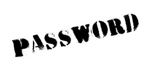 Password rubber stamp. Grunge design with dust scratches. Effects can be easily removed for a clean, crisp look. Color is easily changed.