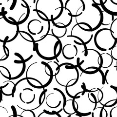 Hand drawn seamless pattern isolated on white.