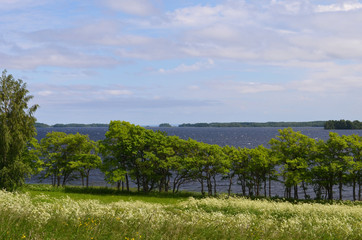 Coast of Onega lake Karelia Russia