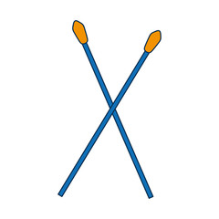 drumsticks icon over white background vector illustration