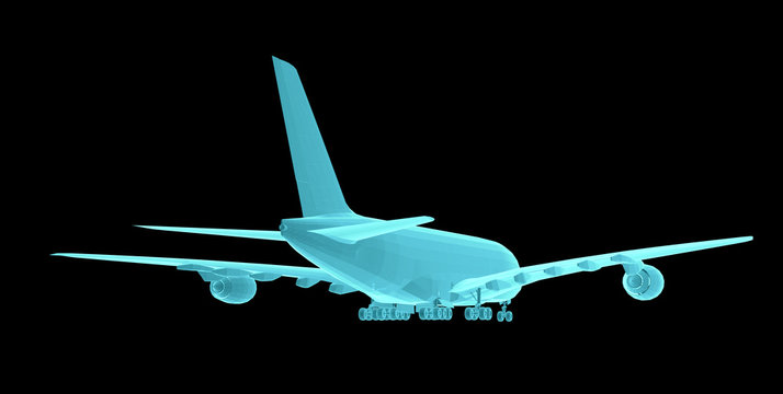 Airplane. Xray image