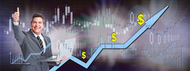 Online stock trading man