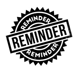 Reminder rubber stamp. Grunge design with dust scratches. Effects can be easily removed for a clean, crisp look. Color is easily changed.