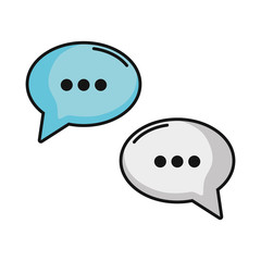 speech bubbles icon over white background vector illustration