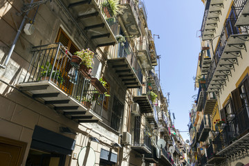 Narrow street in Palermo, Italy