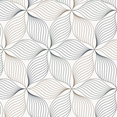 linear vector pattern, repeating abstract twist line of flower, gray line of leaf or flower, floral. graphic clean design for fabric, event, wallpaper etc. pattern is on swatches panel.