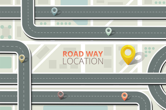 Road vector information background with pointer