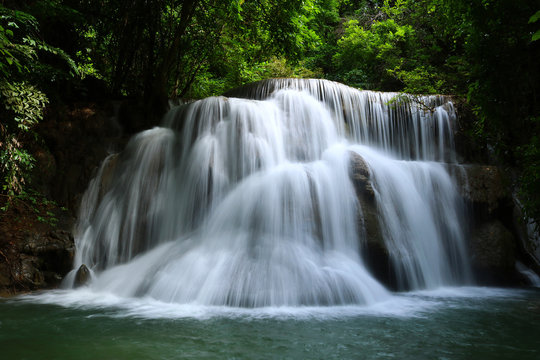 Waterfall in deep forest, Thailand © SqweezeLand