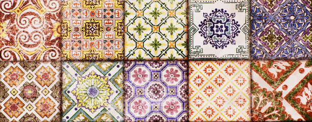 Ceramic, marble tiles with an abstract mosaic pattern for interior decoration