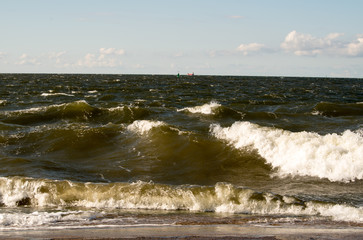 Waves in Swinoujscie, Poland