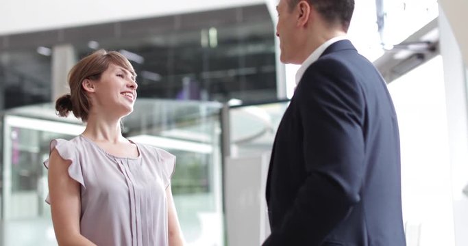Young female businesswoman being offered a job