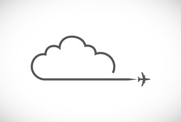 cloud and plane icon
