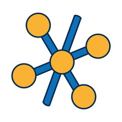 chemical molecule icon over white background vector illustration