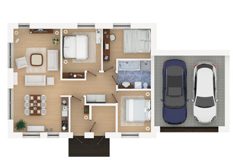 mockup of furnished home apartment