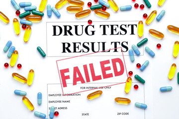 concept drug test results are failed with pills