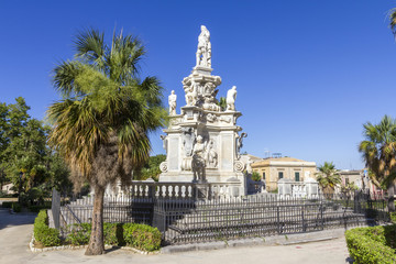 Fototapeta na wymiar Baroque statue in Palermo, Italy