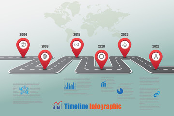 Business road map timeline infographic icons designed for abstract background template element modern diagram process web pages technology digital marketing data presentation chart Vector illustration