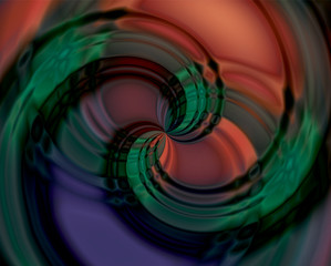 Obraz premium Abstract color swirl, Vortices in the center, dark shades