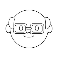 cartoon man with glasses icon over white background vector illustration