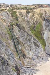 Cliffs, rocks and stairs in Zambujeira do Mar