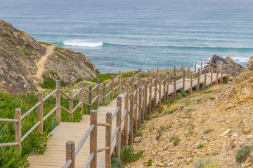 Trail over cliffs in Zambujeira do Mar